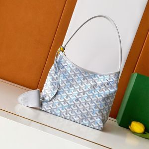 Goyard Boheme Mini Hobo Bag In Multicolored Goyardine Canvas Polar Blue