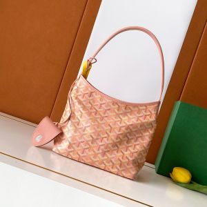 Goyard Boheme Mini Hobo Bag In Multicolored Goyardine Canvas Powder Pink