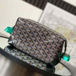 Goyard Bowling 25 Toiletry Bag In Goyardine Canvas Black