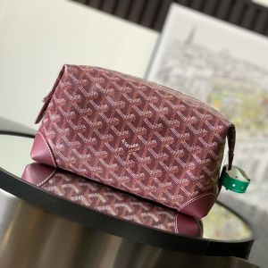 Goyard Bowling 25 Toiletry Bag In Goyardine Canvas Burgundy