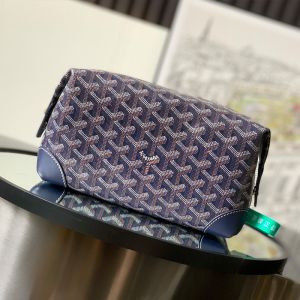 Goyard Bowling 25 Toiletry Bag In Goyardine Canvas Navy Blue