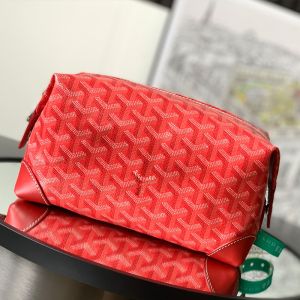 Goyard Bowling 25 Toiletry Bag In Goyardine Canvas Red