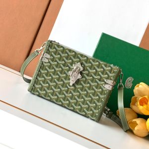 Goyard Cassette Trunk Bag In Goyardine Canvas Green