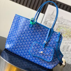 Goyard Chien Gris Bag In Goyardine Canvas Blue