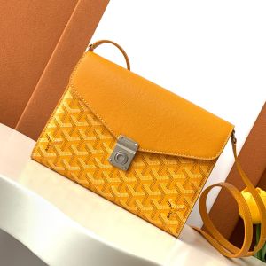 Goyard Chypre Wallet-Pouch In Goyardine Canvas Yellow