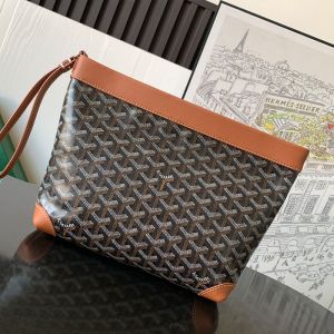 Goyard Conti Pouch In Goyardine Canvas Brown