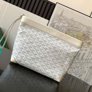Goyard Conti Pouch In Goyardine Canvas White