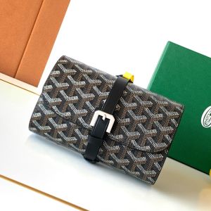 Goyard Double Travel Watch Case In Goyardine Canvas Black