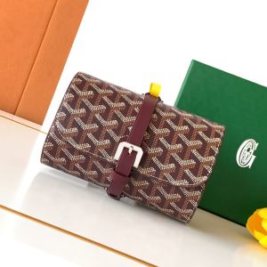 Goyard Double Travel Watch Case In Goyardine Canvas Burgundy