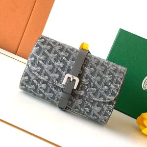 Goyard Double Travel Watch Case In Goyardine Canvas Grey