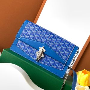 Goyard Duchess Marie-Caroline Bag In Goyardine Canvas Blue