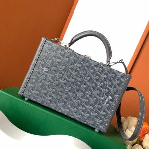 Goyard Grand Hotel Trunk Bag In Goyardine Canvas Grey