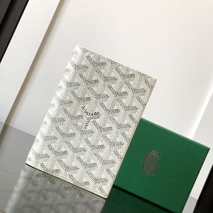 Goyard Grenelle Passport Cover In Goyardine Canvas White