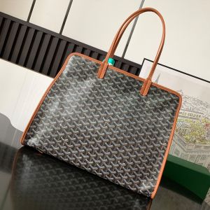 Goyard Hardy PM Bag In Goyardine Canvas Brown