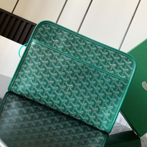 Goyard Jouvence Toiletry Bag In Goyardine Canvas Green