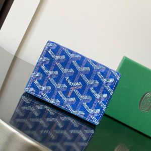 Goyard Malesherbes Card Wallet In Goyardine Canvas Blue