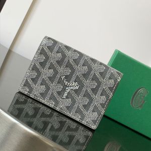 Goyard Malesherbes Card Wallet In Goyardine Canvas Grey