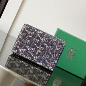 Goyard Malesherbes Card Wallet In Goyardine Canvas Navy Blue