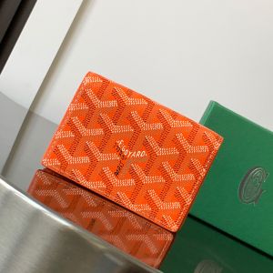 Goyard Malesherbes Card Wallet In Goyardine Canvas Orange