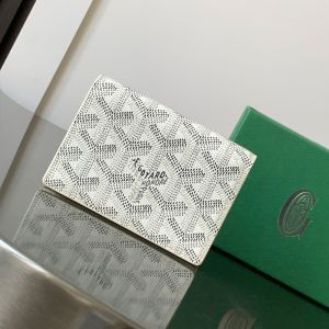 Goyard Malesherbes Card Wallet In Goyardine Canvas White