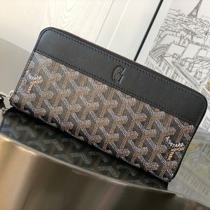 Goyard Matignon GM Wallet In Goyardine Canvas Black