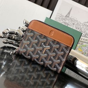 Goyard Matignon Mini Wallet In Goyardine Canvas Brown