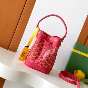 Goyard Petit Flot Mini Bucket Bag In Goyardine Canvas with Envers Floral Red