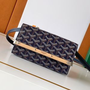 Goyard Monte-Carlo Mini Case In Goyardine Canvas Navy Blue