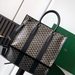 Goyard Morvan Document Case In Goyardine Canvas Black