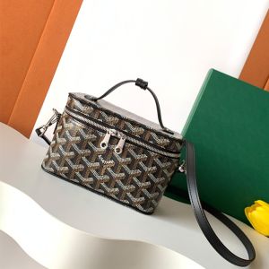 Goyard Muse Mini Vanity Case In Goyardine Canvas Black