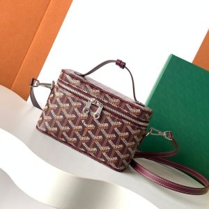 Goyard Muse Mini Vanity Case In Goyardine Canvas Burgundy