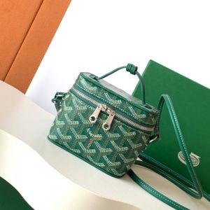 Goyard Muse Nano Vanity Case In Goyardine Canvas Green