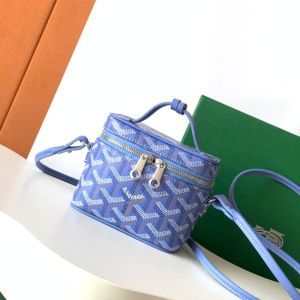 Goyard Muse Nano Vanity Case In Goyardine Canvas with Herbariums Floral Iris