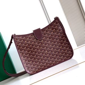 Goyard Musette Bag In Goyardine Canvas Burgundy