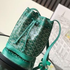Goyard Petit Flot Bucket Bag In Goyardine Canvas Green