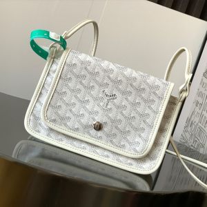 Goyard Plumet Pouch-Wallet In Goyardine Canvas White