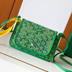 Goyard Plumet Pouch-Wallet In Multicolored Goyardine Canvas Meadow Green
