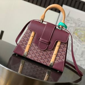 Goyard Saigon Structure PM Bag In Goyardine Canvas Burgundy