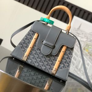 Goyard Saigon Structure PM Bag In Goyardine Canvas Grey