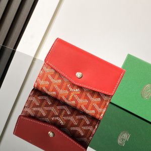 Goyard Saint-Gabriel Wallet In Goyardine Canvas Red