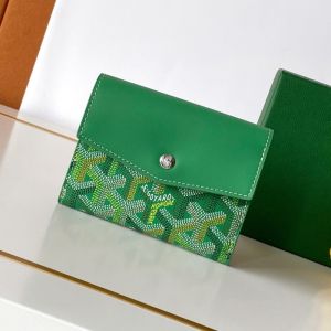 Goyard Saint-Gabriel Wallet In Multicolored Goyardine Canvas Meadow Green