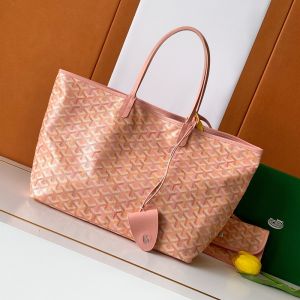 Goyard Saint Louis Bag In Multicolored Goyardine Canvas Powder Pink