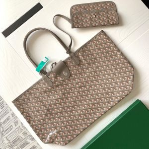 Goyard Saint Louis Bag In Goyardine Claire-Voie Grege Canvas Grey/Pink