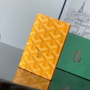 Goyard Saint-Pierre Card Wallet In Goyardine Canvas Yellow