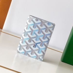 Goyard Saint-Pierre Card Wallet In Multicolored Goyardine Canvas Polar Blue