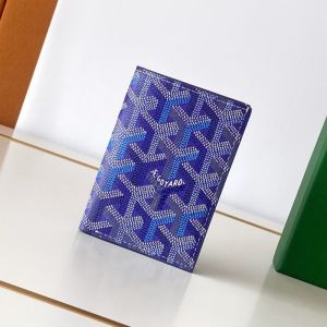 Goyard Saint-Pierre Card Wallet In Multicolored Goyardine Canvas Blueberry Purple