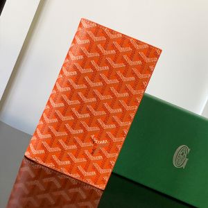 Goyard Saint-Roch Travel Wallet In Goyardine Canvas Orange