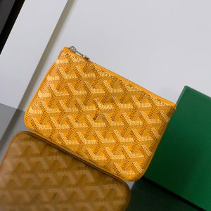 Goyard Senat Mini Pouch In Goyardine Canvas Yellow
