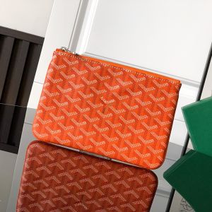 Goyard Senat PM Pouch In Goyardine Canvas Orange