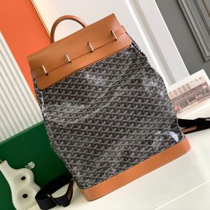 Goyard Steamer PM Bag In Goyardine Canvas Brown